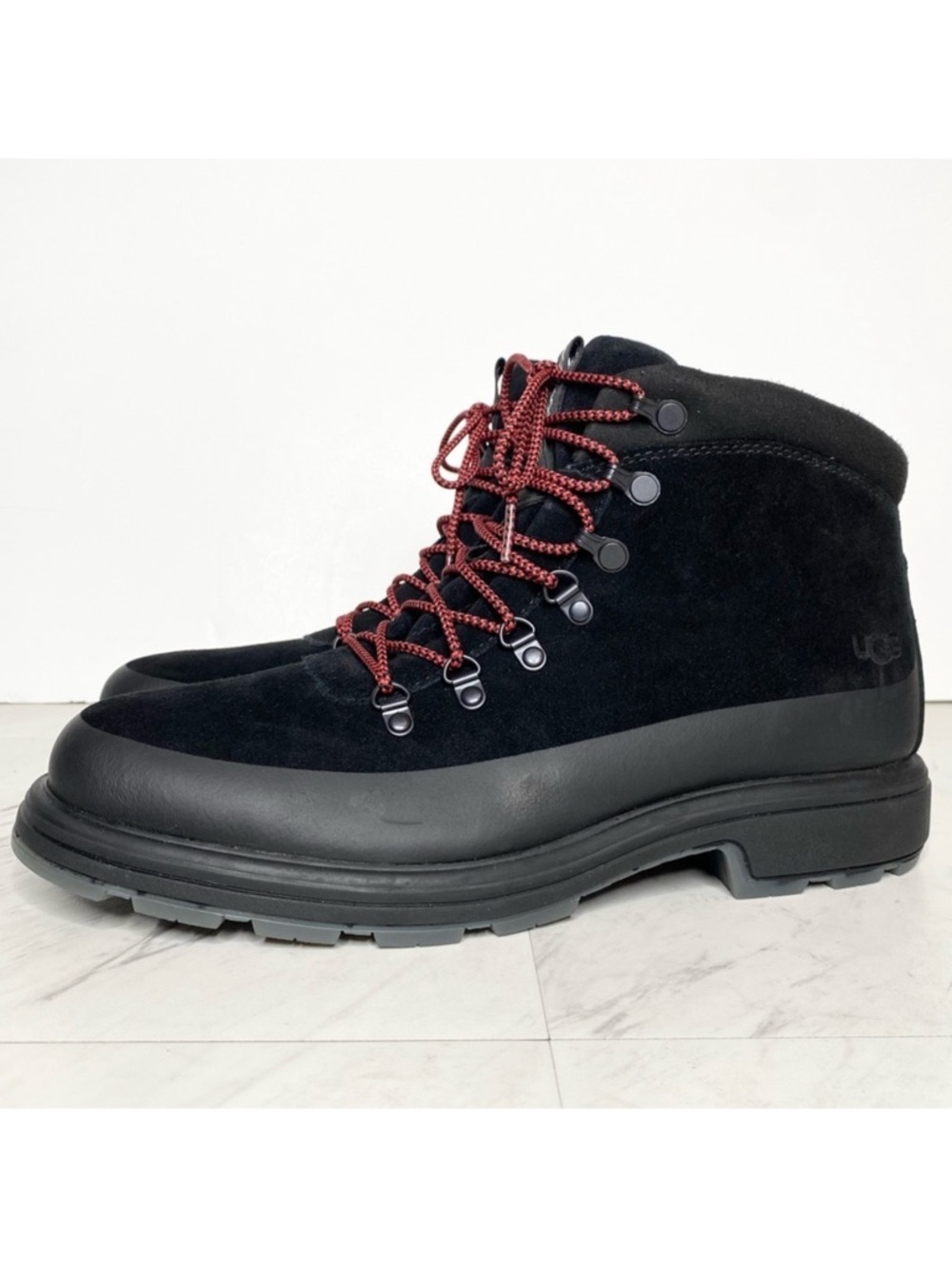 New! UGG Biltmore Lace Up Black Suede Hiker Boot 9